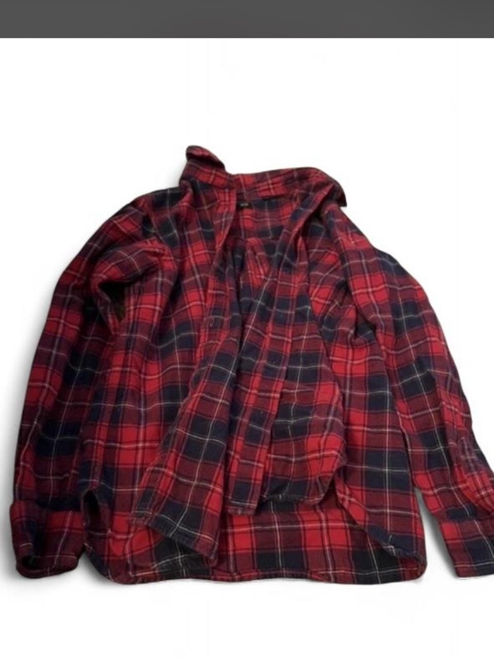 Men's Red Plaid Casual Button-Down Shirt
